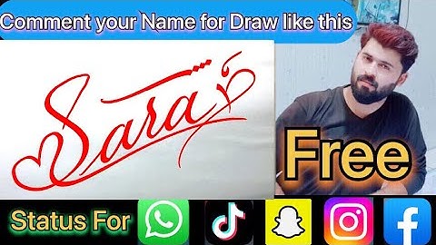 Sara Name Signature Calligraphy Status | How to Cursive write with cut Marker #sara @sara