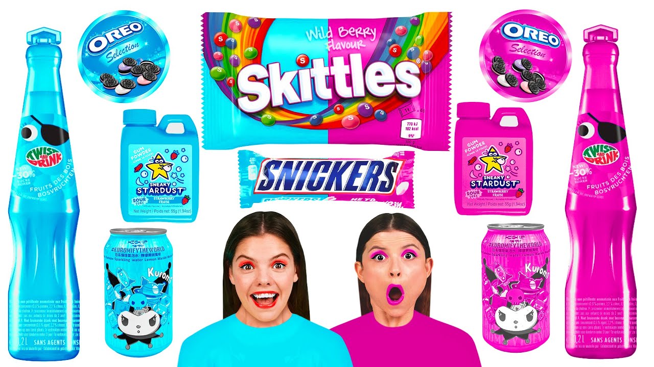 Розовая Еда vs Голубая Еда Челлендж | Смешные Челленджи с Едой