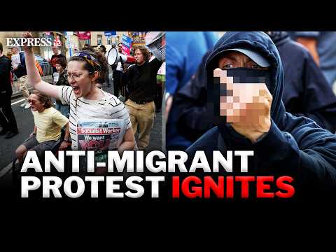 Anti-migrant protest EXPLODES in massive fight outside hotel