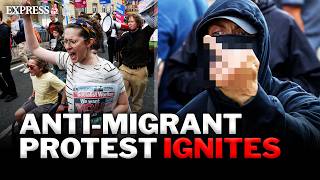 Anti-migrant protest EXPLODES in massive fight outside hotel