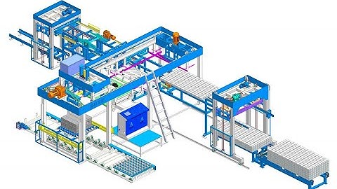Brick/block stacking and packing machine