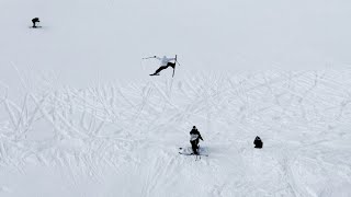 Skier jumps the entire run…