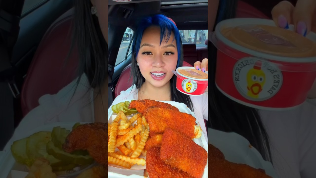 Dave’s Hot Chicken 🔥 | ASMR Food Review & Mukbang #shorts #daveshotchickenuk #asmr #mukbang #food