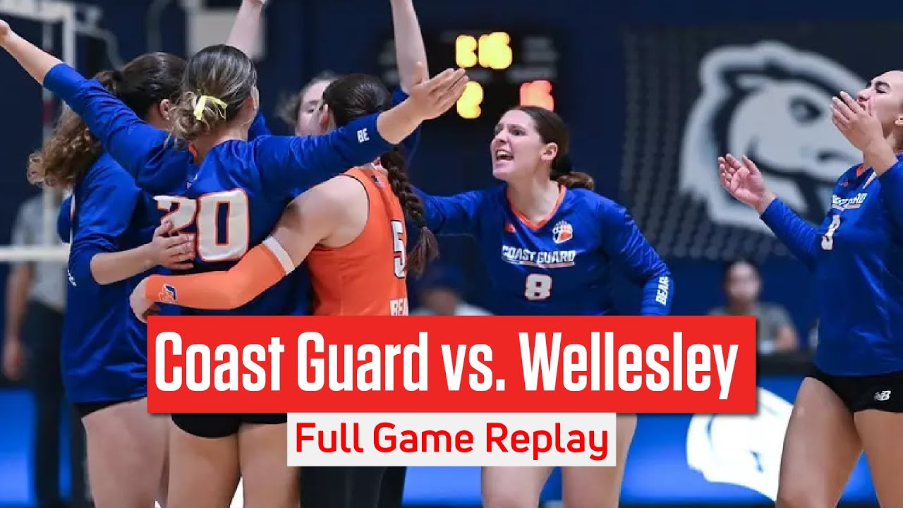Coast Guard vs Wellesley College Women's Volleyball Full Game Reply | NEWMAC Volleyball
