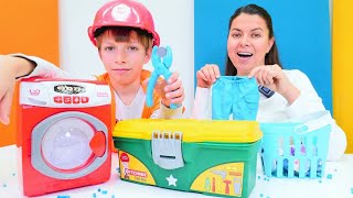 Çocuklar için tamircilik oyunu. Bozulan çamaşır makinesini tamir edelim. Evcilik oyunu. screenshot 4