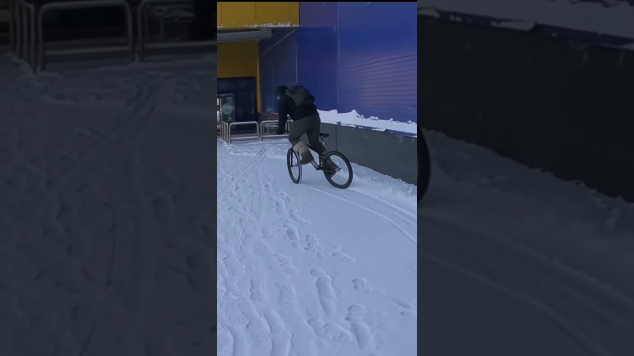 Идеальная покрышка для катания зимой на велосипеде - Tioga Power Block валит боком!