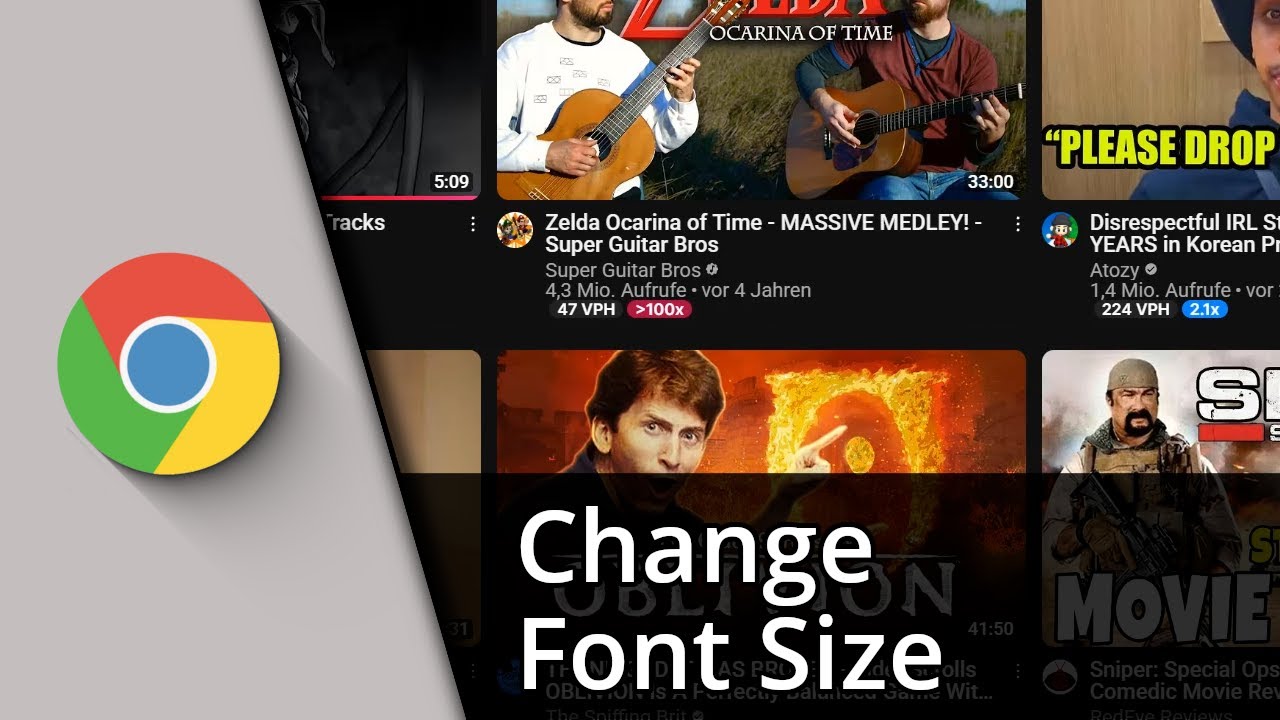 Increase Font Size on Chrome Tutorial - YouTube