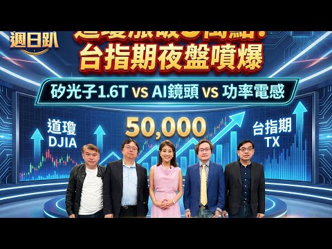 【財經宜&民視財經週日趴】瘋了！道瓊漲破5萬點!台指期夜盤爆噴850點!封關前最強反彈全攻略!矽光子1.6T，看一檔三劍齊發業績戰新高股!AI鏡頭vs功率電感，封關前「必收寶藏」是誰？ft.邱沁宜