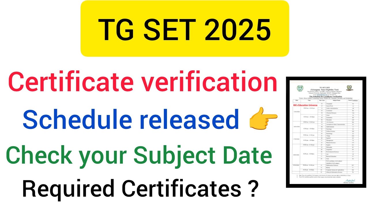 #TGSET2025 Certificate verification schedule released 👆 # ...