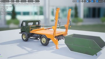 Preview. Animation of a garbage truck UE 5