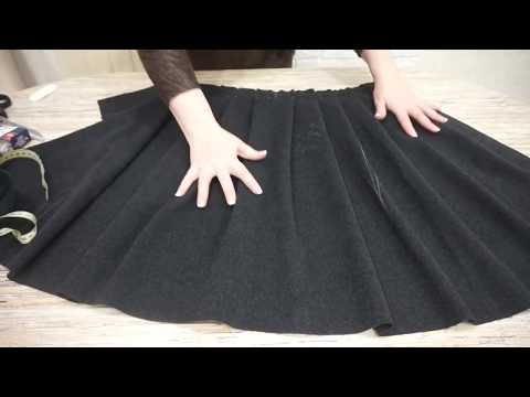 Как сшить юбку со складками и поясом