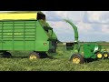 Chopping Haylage - JD 4755 and 3975 Chopper