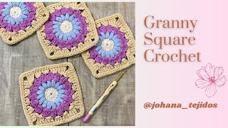 Granny square. Cuadrado de la abuela. Crochet