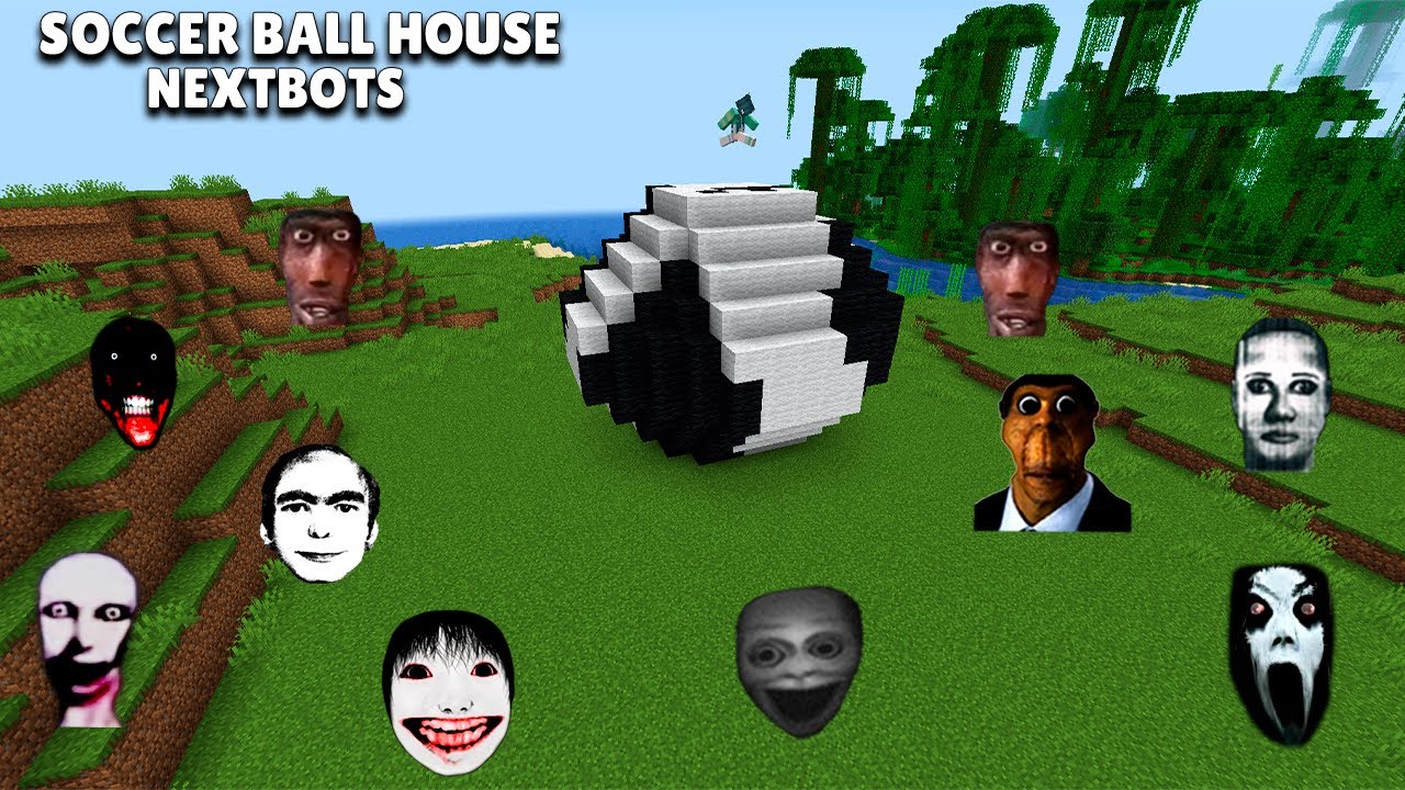 SURVIVAL SOCCER BALL HOUSE WITH 100 NEXTBOTS in Minecraft - Gameplay - Coffin Meme