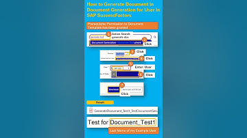 How to Generate Document in Document Generation for User in SAP SuccessFactors - Quick Tutorial