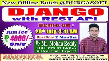 DJANGO with REST API Offline Training @ DURGASOFT