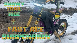 Surron LBX | FAST ACE Testing | Snowy Trail Ride