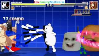Power Girl & Zappa VS Monokuma The Evil Teddy Bear & Annoying Orange In A MUGEN Match / Battle