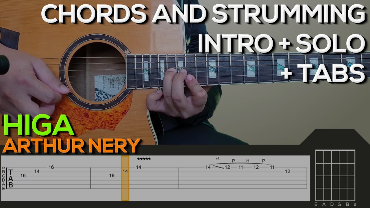 Arthur Nery - Higa Guitar Tutorial [INTRO, SOLO, CHORDS AND STRUMMING + TABS]