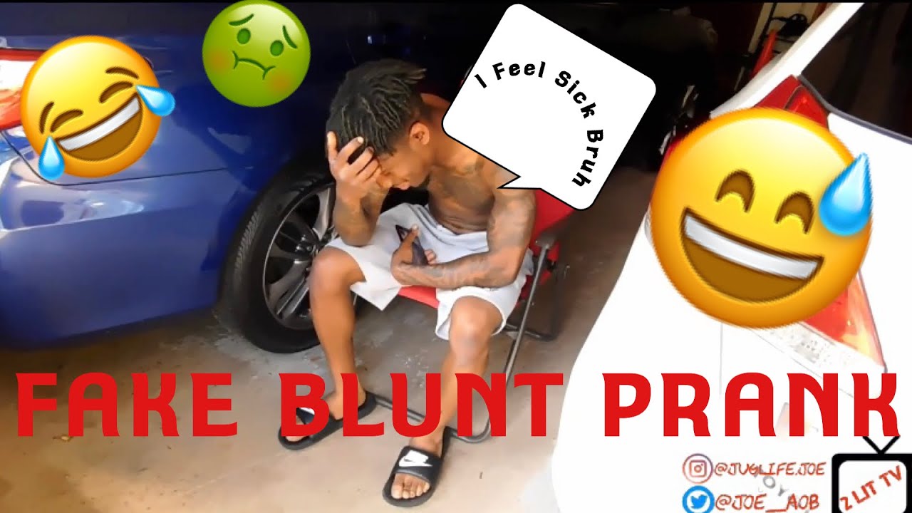Fake Blunt PRANK *He Smoked The WHOLE BLUNT*