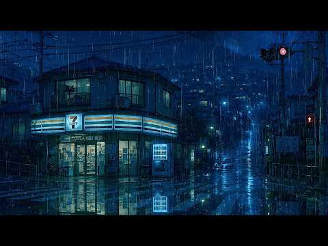 Midnight in Tokyo 🌧️ Relaxing Lofi Rain to Sleep/Study to