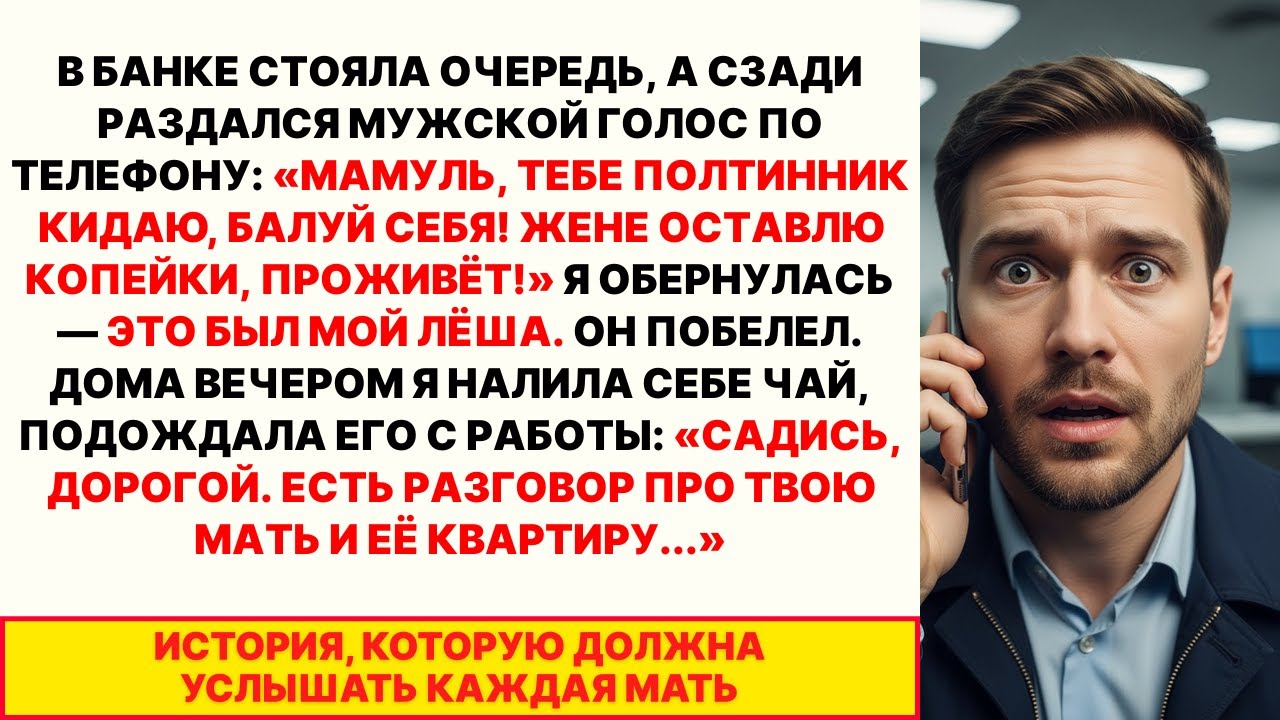 «МАМУЛЬ, ТЕБЕ ПОЛТИННИК, А ЖЕНЕ КОПЕЙКИ!» — услышала я в банке. Обернулась — это был мой муж...