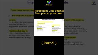 Republicans vote against Trump to stop Iran war | Chandan Kumar | Wealean #geopolitics #indianarmy