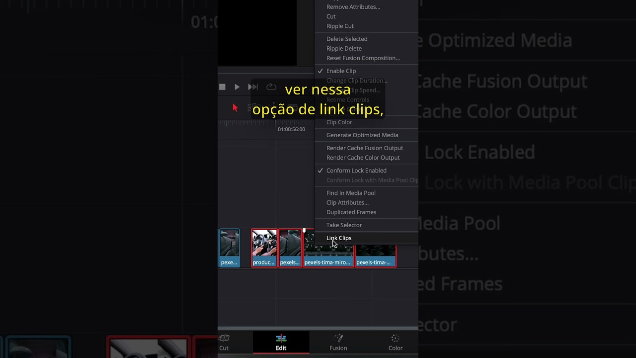 Aprenda DaVinci Resolve em 1 Minuto!  #davinceresolve #cursodavinciresolve