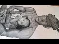 Graphite Drawing of Man And Child