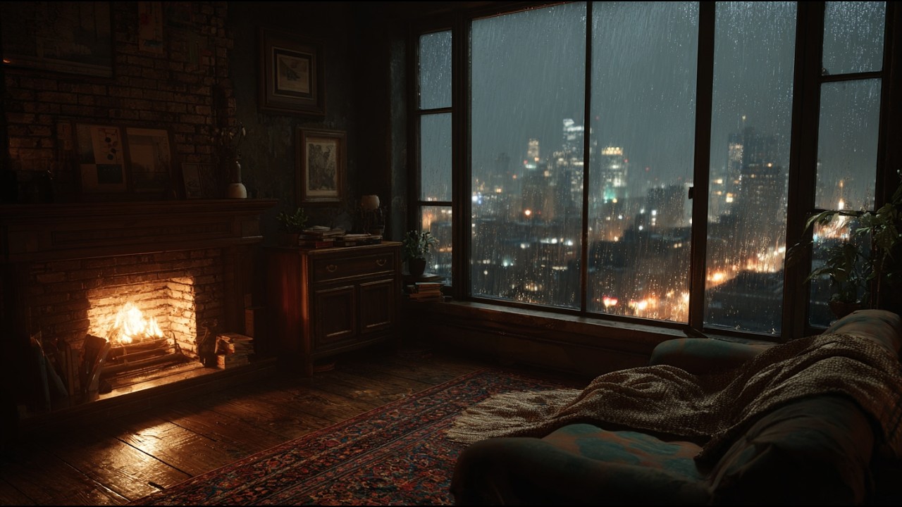 Rain Outside Apartment Window 🌧️ | No Music • Deep Focus & Relaxing Sleep