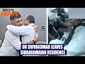 Karnataka Dy CM DK Shivakumar leaves Siddaramaiah's residence after the breakfast meet