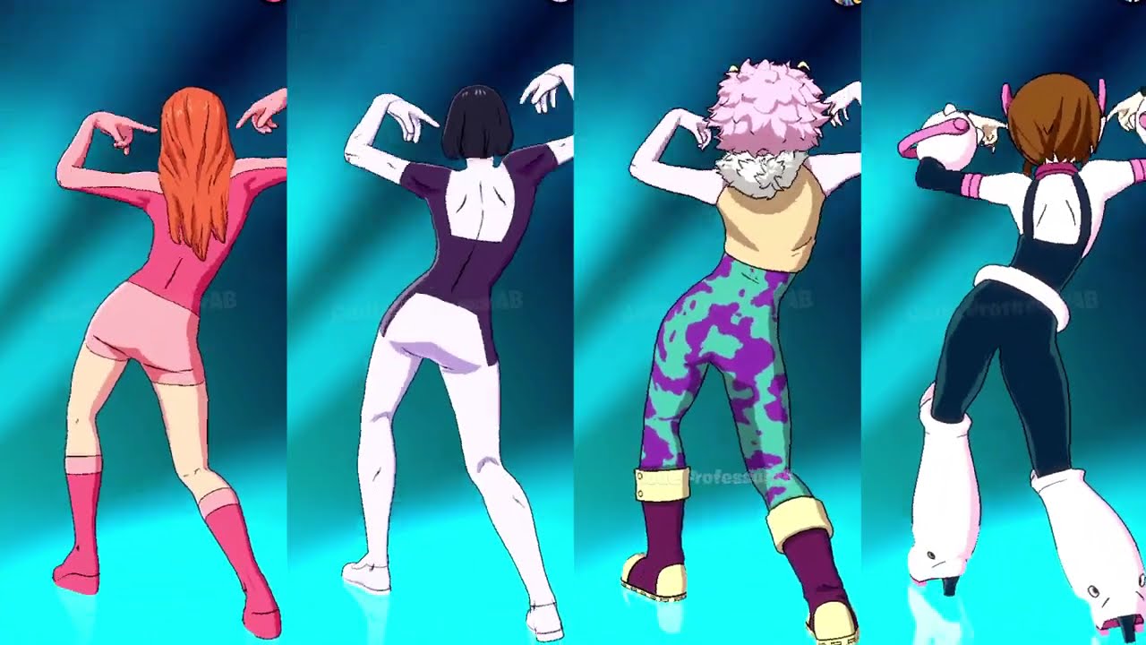 Fortnite Touch Emote With Atom Eve Dupli Kate Mina Ashido Ochaco Skin Thicc 🍑😜😍🥵 Who Won ?