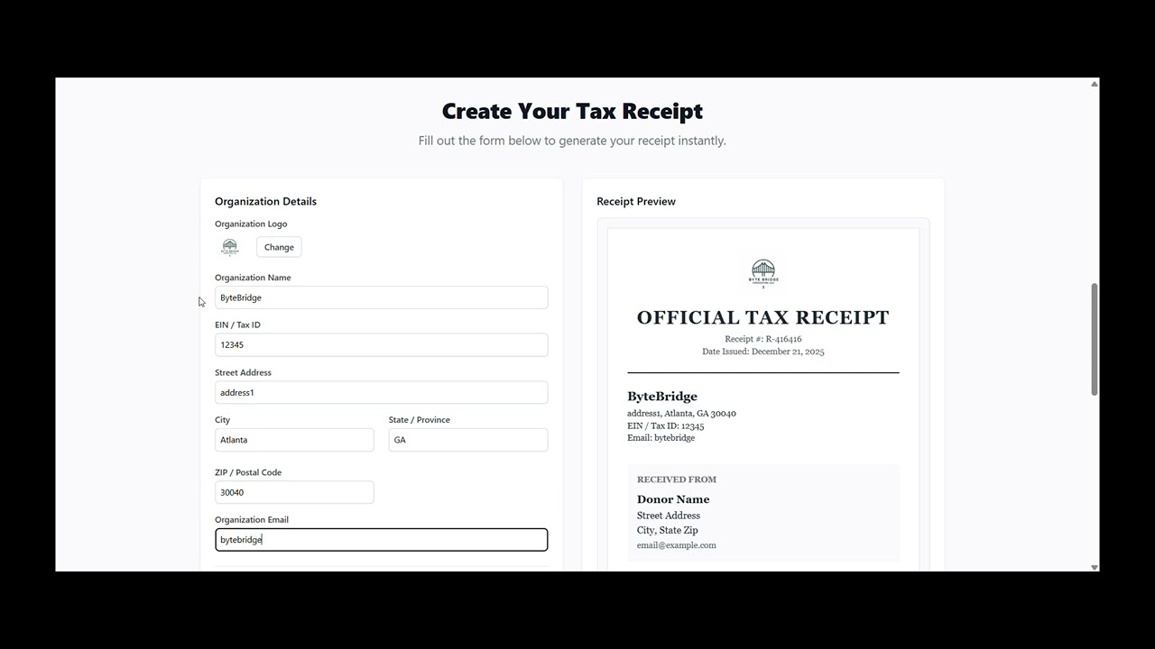 How to create your tax receipt with MakeTaxReceipt