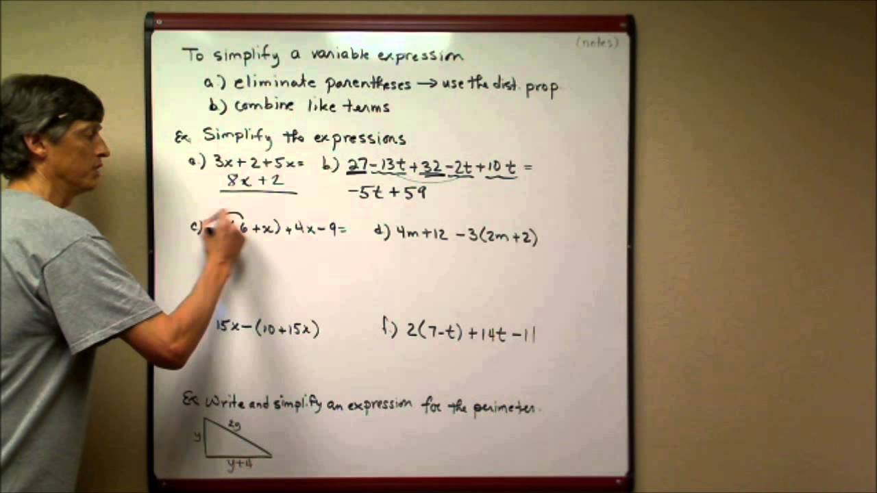 Lesson 2.3 Simplifying Variable Expressions - YouTube