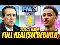 I rebuild aston villa in full realism fm24 rebuild