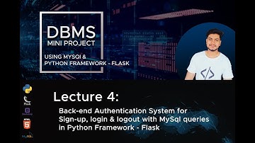 #4(DBMS MINI PROJECT) Back end Authentication System for Sign up, login & logout with MySql Queries