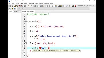 One Dimensional Array in C