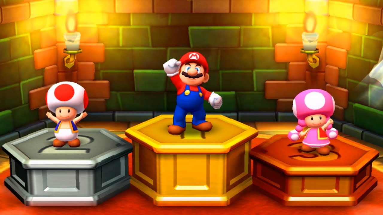 【マリオパーティスターラッシュ】ミニゲームマリオVsヨッシーVsキノピオVsキノピコ(COM最強 たつじん)