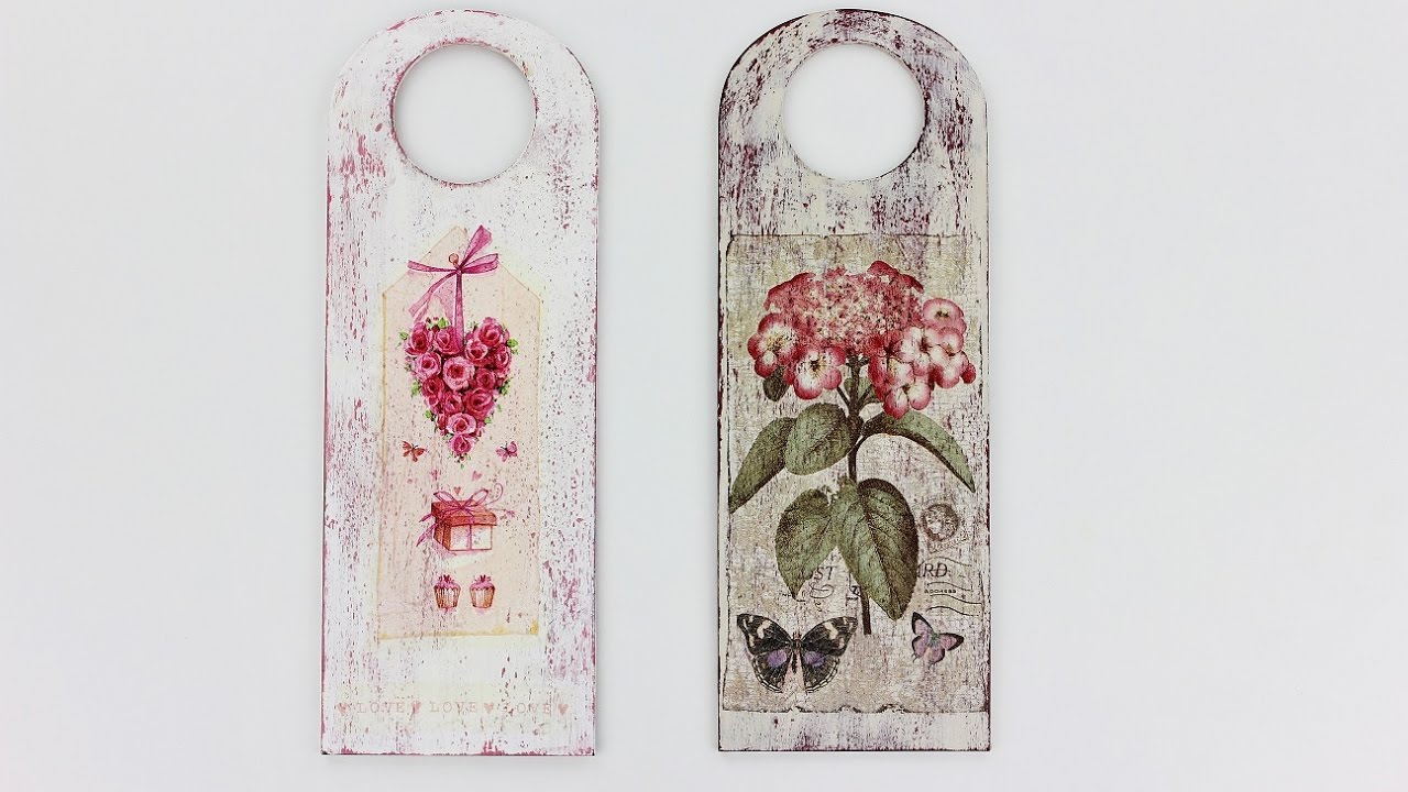 HOW TO MAKE A BATHROOM DOOR HANGER / EASY CRAFTS / DECOUPAGE 