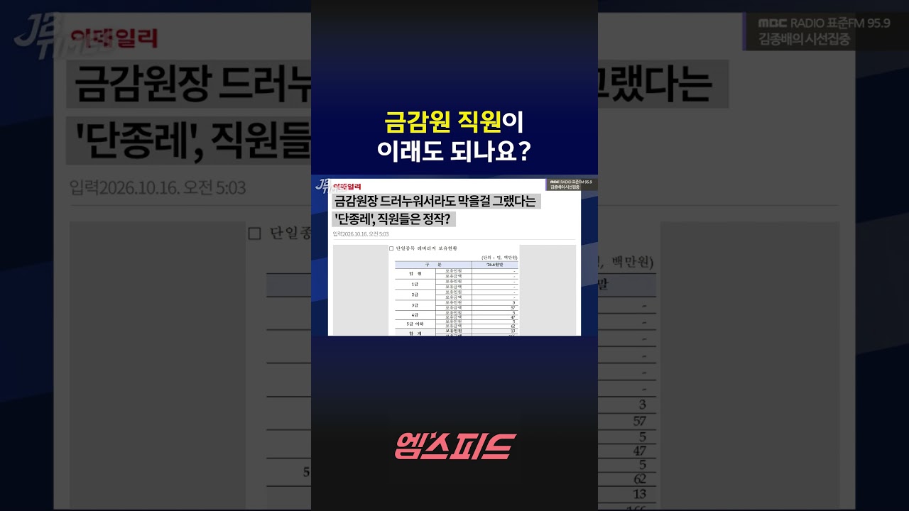 [엠스피드] 금감원 직원이 이래도 되나요 #mbc라디오 #김종배 #시선집중