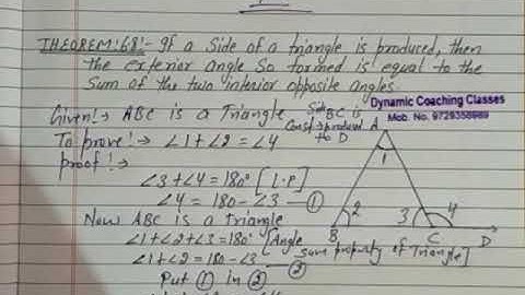 Theorem 6.8, Ch-6, Lines & Angles, Class 9th Math, NCERT