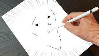 【鬼滅の刃】冨岡義勇のイラストを一筆書きで描いてみた！One line art of Giyu Tomioka from Demon slayer! screenshot 3