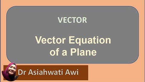 vector equation of a plane