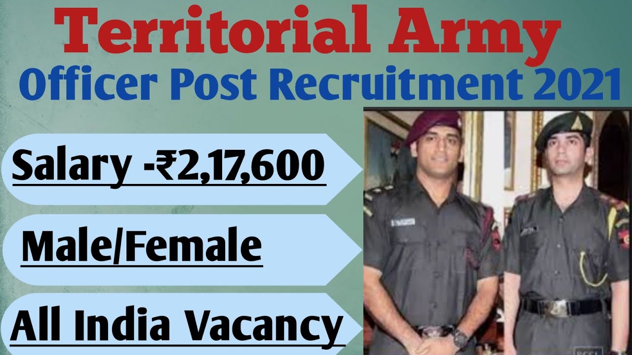 Territorial Army Officer Recruitment 2021 || Indian Army Job 2021 || Latest job 2021