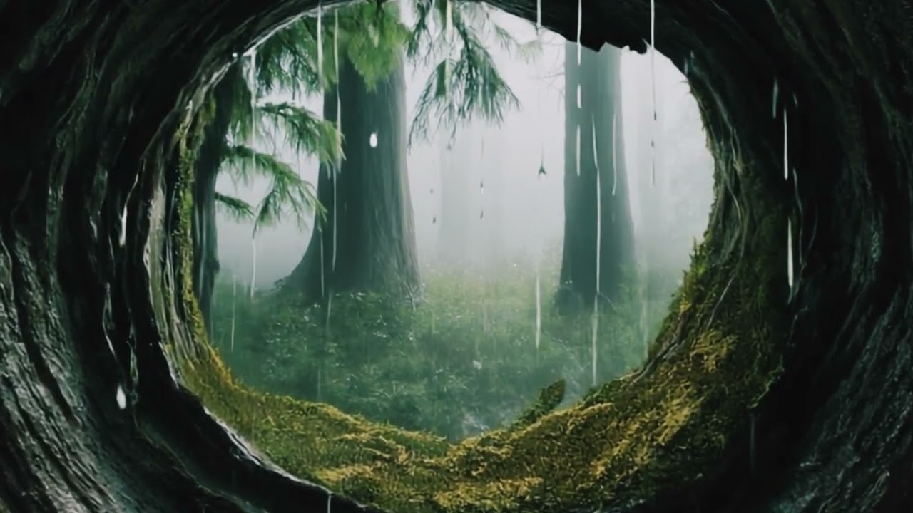 15 Minutes of Rain in a Cozy Forest Hollow – Calm Nature Ambience for Relaxation