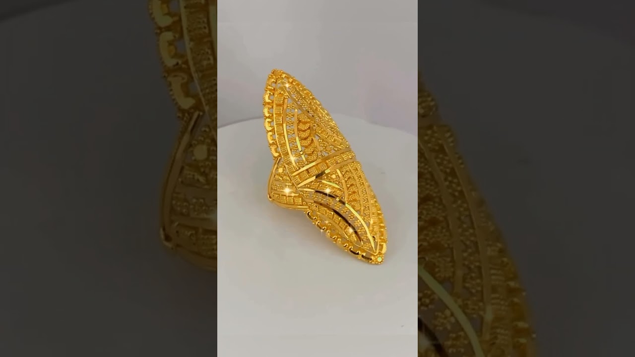 Long Gold Ladies Ring Design | Gold Ring Design | Party Wear Ring 