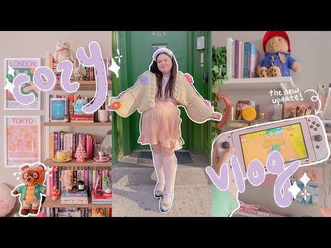 cozy animal crossing & reading vlog 🌱 build a bear, book shopping, & nyc in fall