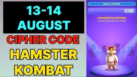 Hamster Kombat Dev Game Daily Cipher 13 & 14 August | Hamster Kombat Daily Cipher Code 13 August 