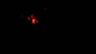 Volcán de Colima de noche 2015.Flujos piroclásticos