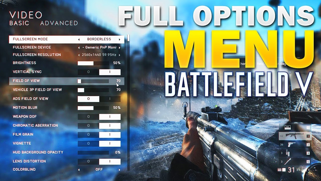 Battlefield 5 Full Options Menu on PC YouTube